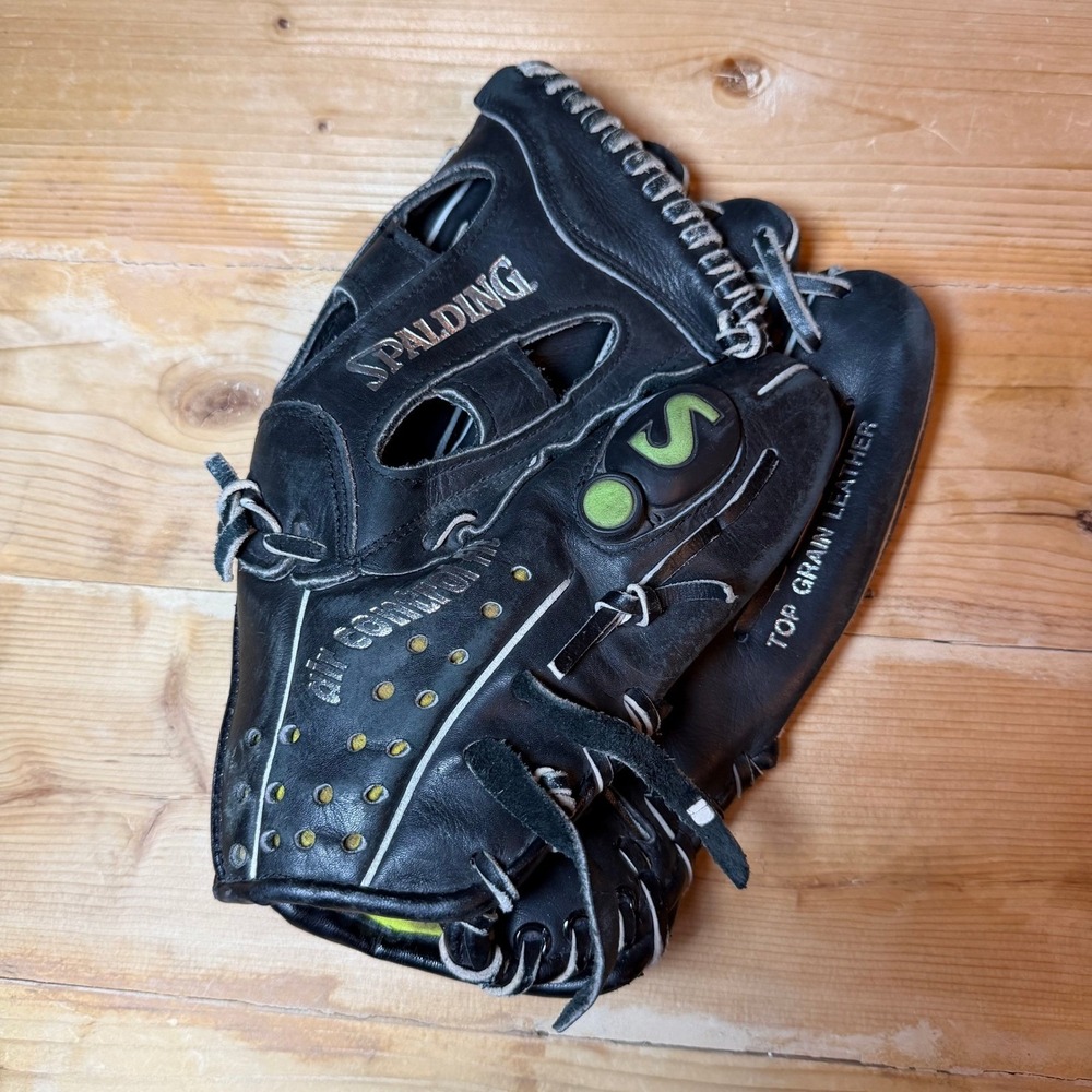 Spalding Air Flex 11.0 Baseball Glove Top Grain Leather Black Lime 42-163 RHT